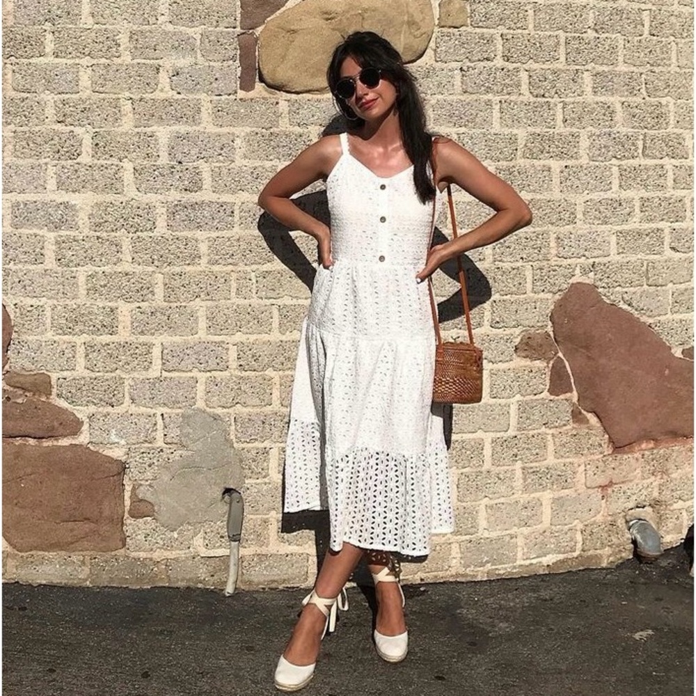 Shein Cotton Eyelet Midi Dress (S)